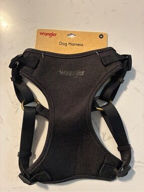 Wrangler Adjustable Dog Harness Black Medium Padded Mesh NWT New